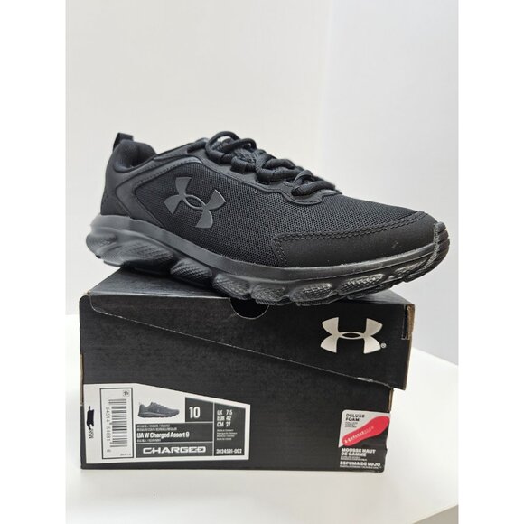 Under Armour Women's UA Charged Assert 9 Running Shoes Black Size 10 - Picture 1 of 9